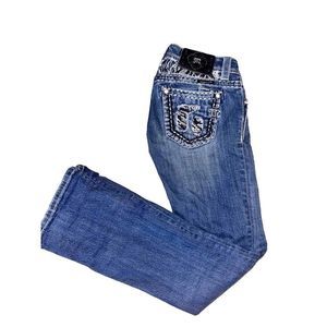 Miss Me Women’s Bling Zebra Design Boot Cut Jeans Size 25 JE5351B6R